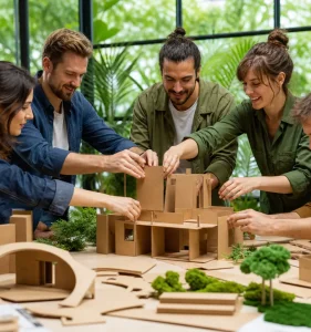 Du carton, du code et du vert : les team buildings d&rsquo;assemblage passent à l&rsquo;éco-conception
